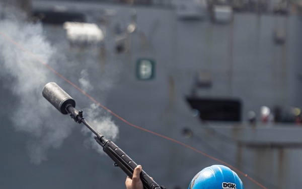 USS Bainbridge Conducts a Replenishment-at-Sea with USNS William McLean