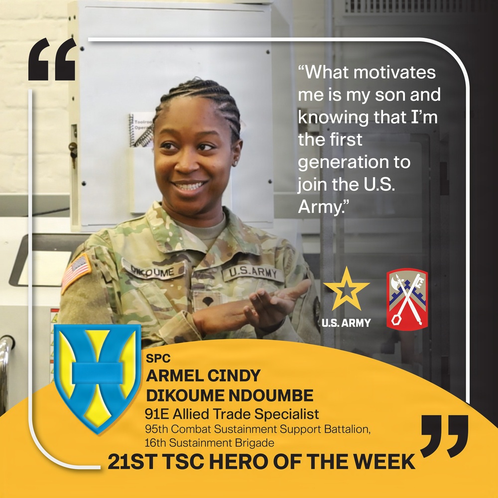 21st TSC Hero of the Week, Spc. Armel Cindy Dikoume Ndoumbe