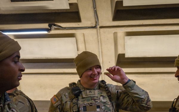 Joint Task Force Magnolia Soldiers patrol in the Washington Metro