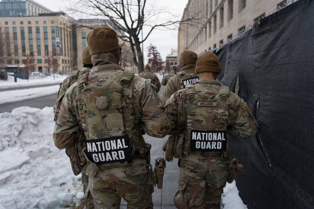 Joint Task Force Magnolia Soldiers patrol in Washington, D.C.