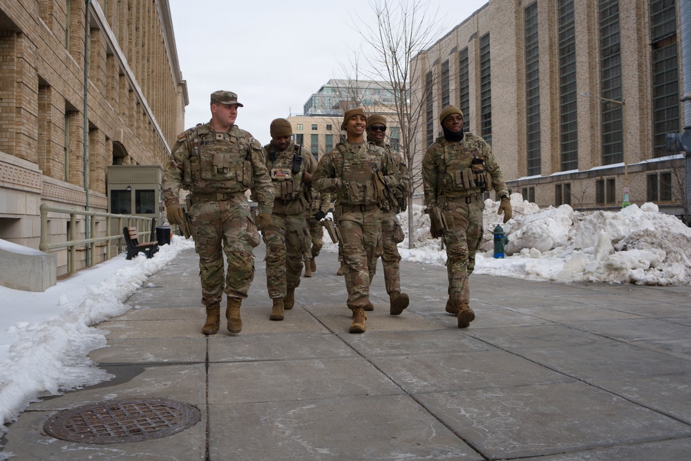 Joint Task Force Magnolia Soldiers patrol in Washington, D.C.
