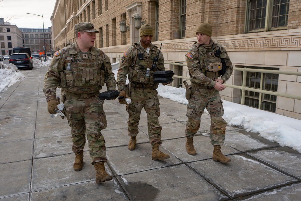 Joint Task Force Magnolia Soldiers patrol in Washington, D.C.