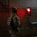A Joint Task Force Magnolia Soldier patrols at night in Washington, D.C.