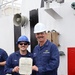 Atlantic Area commander meritoriously advances USCGC Reliance crew member