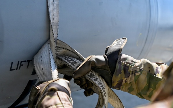 169th Aircraft Maintenance Squadron crew chiefs work on the flight line