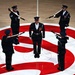 Air Force Honor Guard performs during NBA halftime show