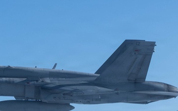 CORE26 | Air-to-air U.S. Marine Refuel Finnish F/A-18 Hornets over Arctic Circle