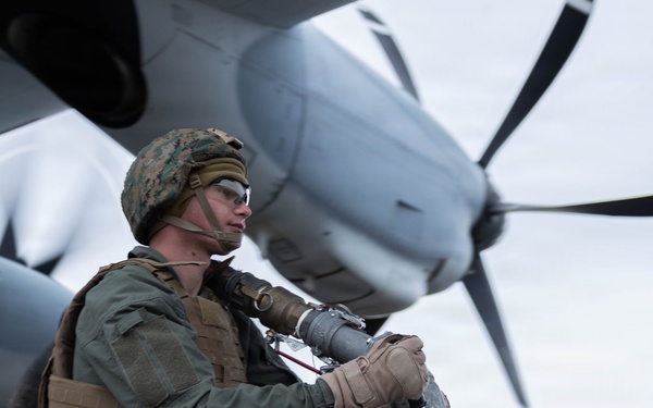 CORE26 | Air-to-air U.S. Marine Refuel Finnish F/A-18 Hornets over Arctic Circle