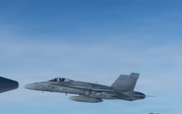 CORE26 | Air-to-air U.S. Marine Refuel Finnish F/A-18 Hornets over Arctic Circle