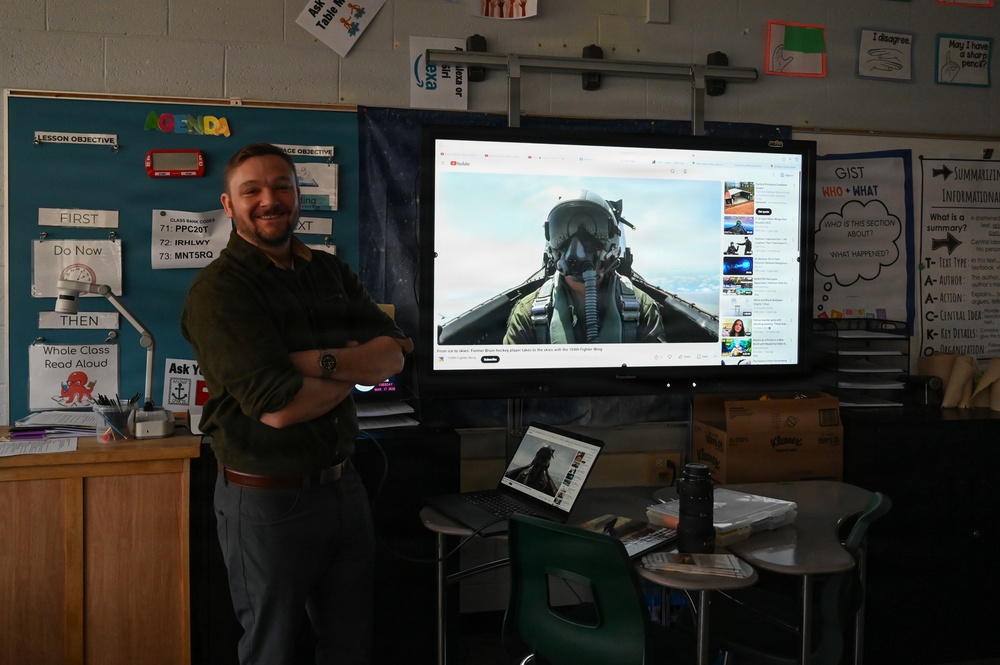 The 104th Fighter Wing participates in middle school career day