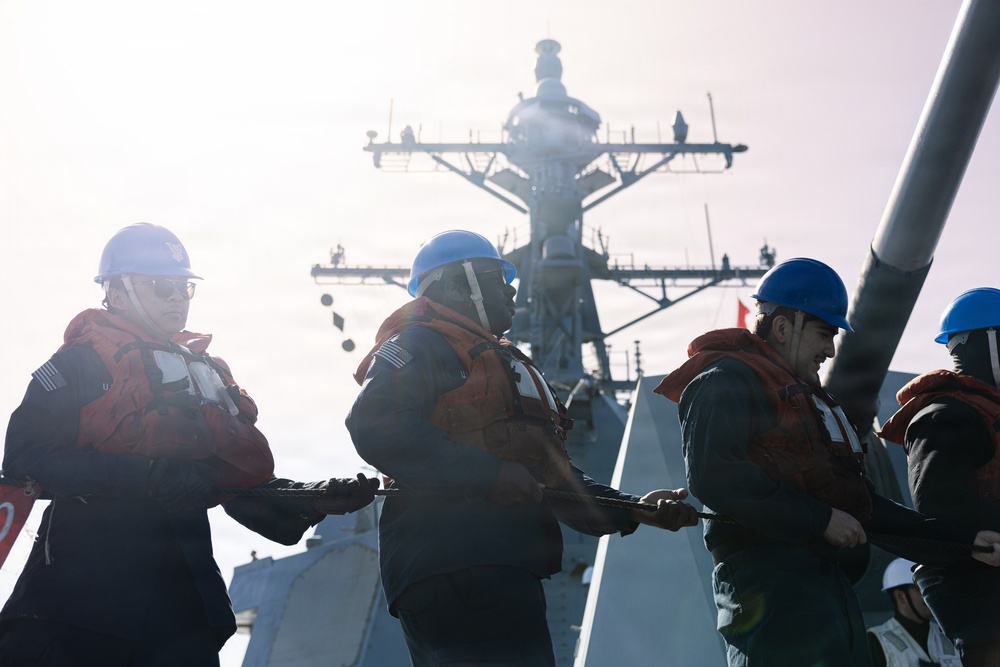 USS Bainbridge Replenishment-at-Sea with USNS Kanawha