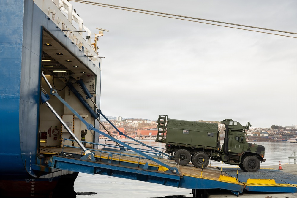 CORE26 | U.S. Marines Load Ground and Logistical Equipment onto Ferry for Arctic Exercise