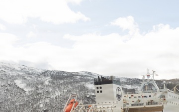 CORE26 | U.S. Marines Load Ground and Logistical Equipment onto Ferry for Arctic Exercise