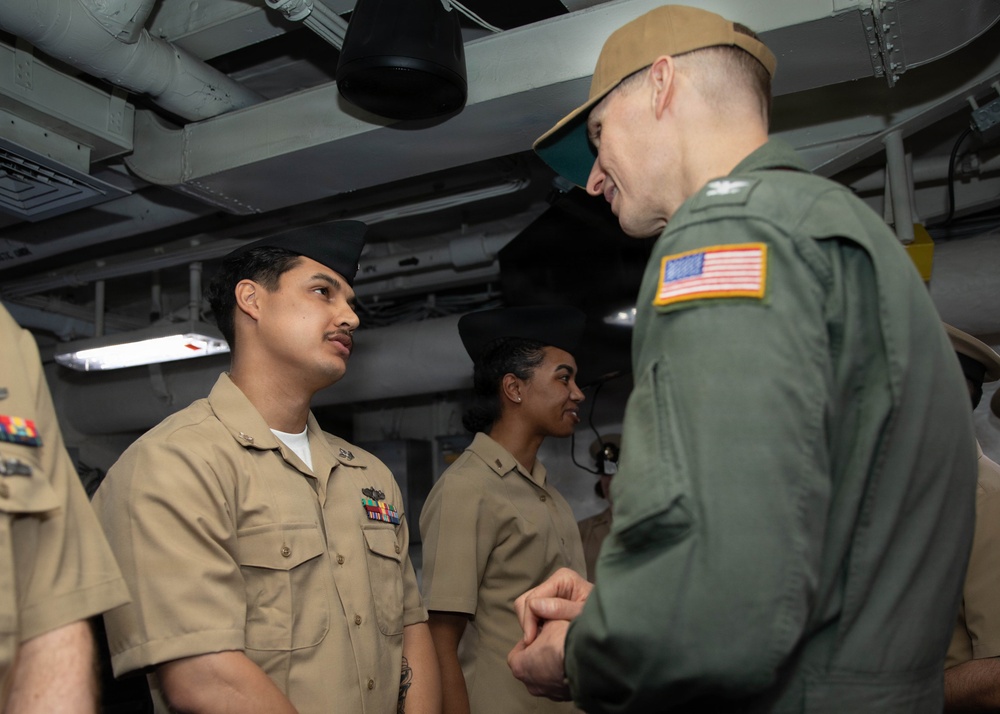 IKE Executive Officer Performs Uniform Inspection