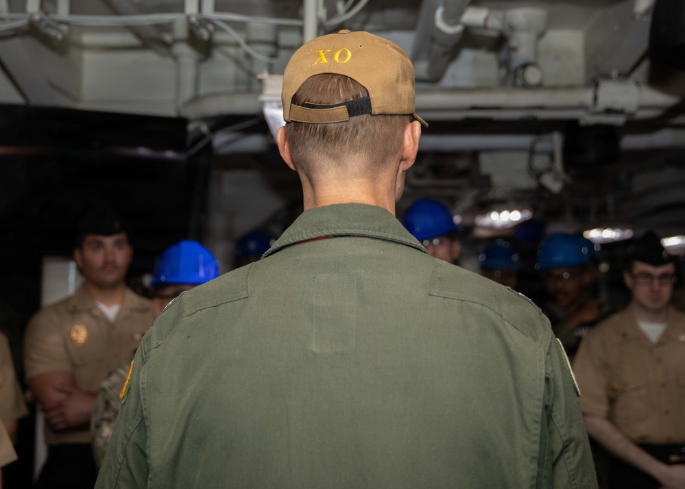 IKE Executive Officer Performs Uniform Inspection