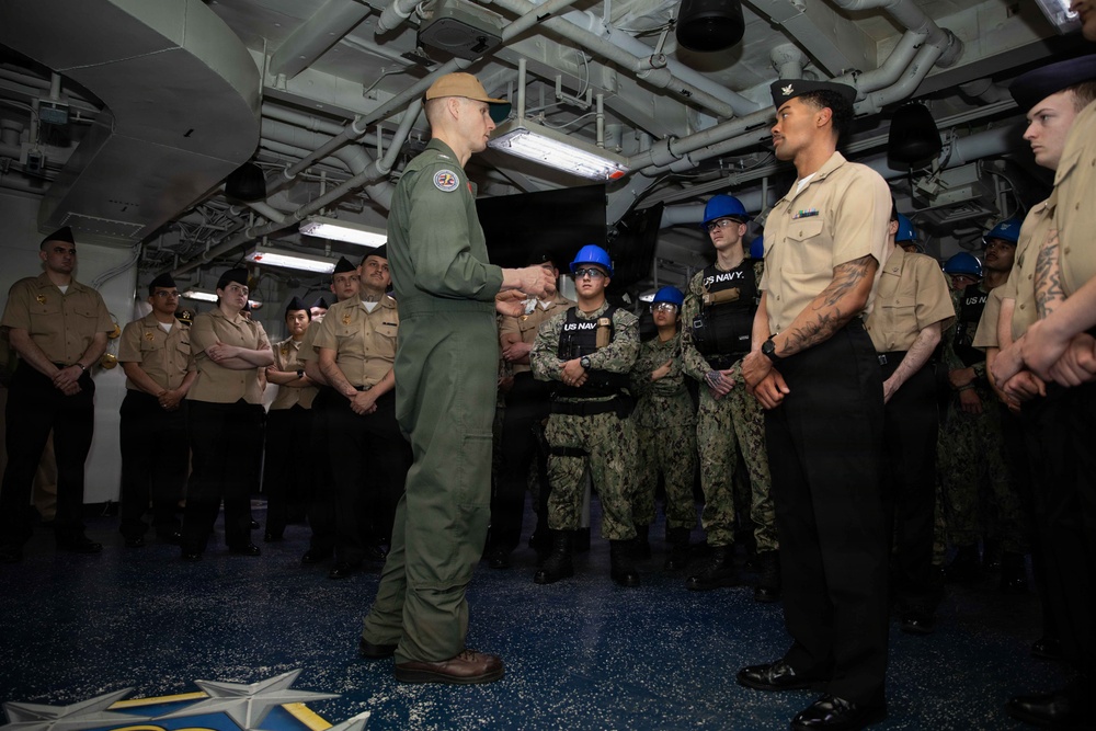 IKE Executive Officer Performs Uniform Inspection