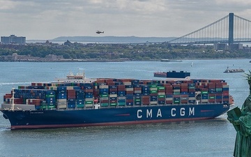 Arrival of CMA CGM Brazil into the Port of NY &amp; NJ in 2020