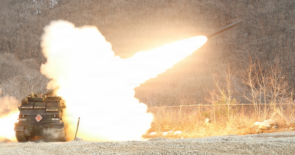6-37 Field Artillery Regiment conducts final live fire exercise with M270A1 launchers in South Korea
