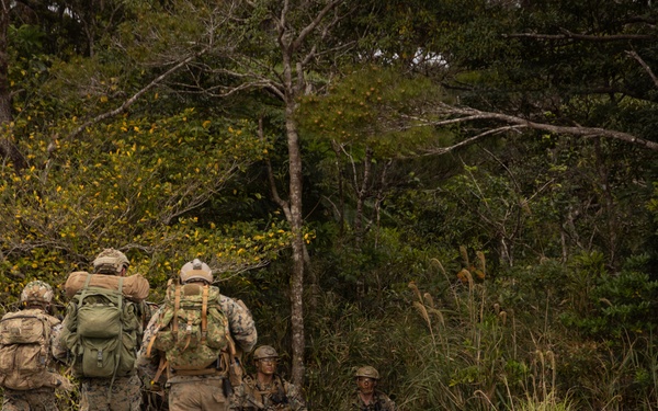 U.S. Marines with 3rd Reconnaissance Battalion conduct a covert landing in a simulated hostile environment