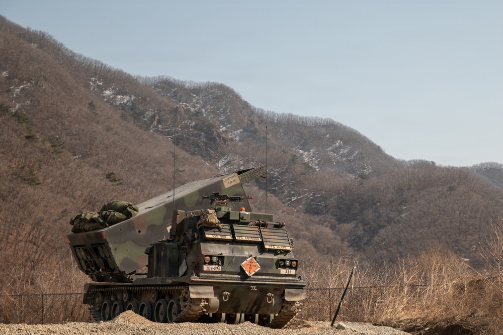 M270A2 Multi Launch Rocket System Prepares to Fire at Rocket Valley