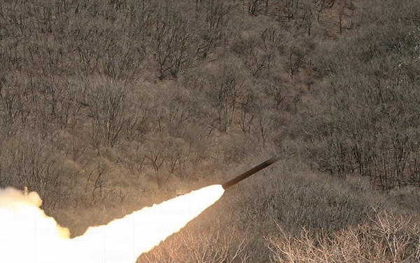 M270A1 Multi Launch Rocket System fires a rocket at Rocket Valley