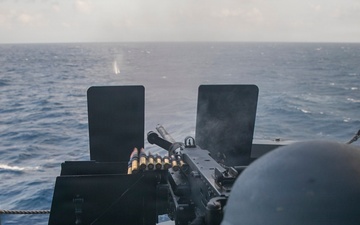 USS Tripoli Conducts .50-Caliber Gun Shoot