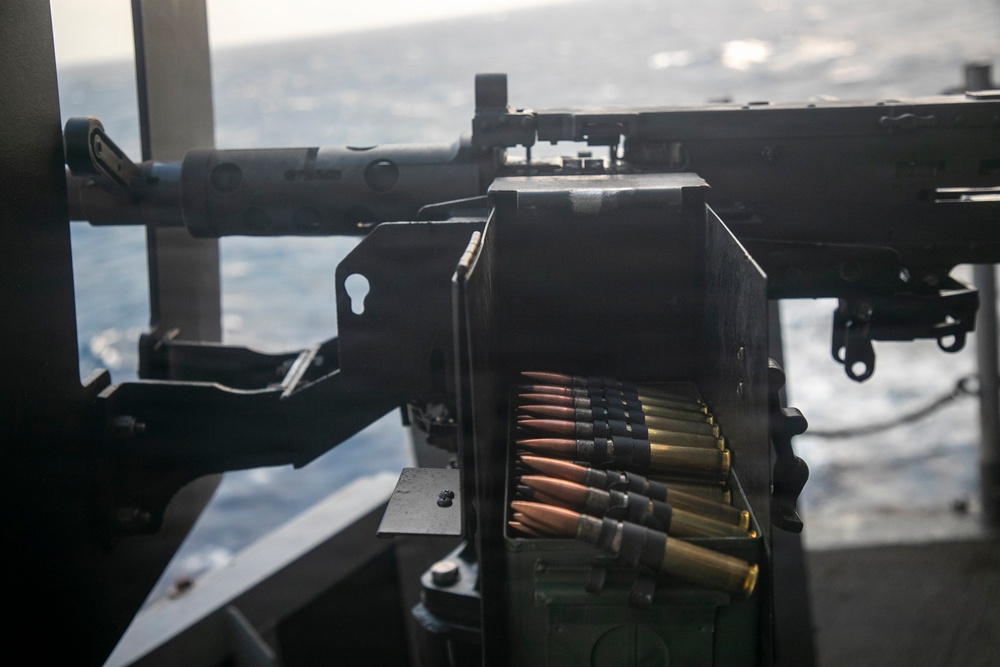 USS Tripoli Conducts .50-Caliber Gun Shoot