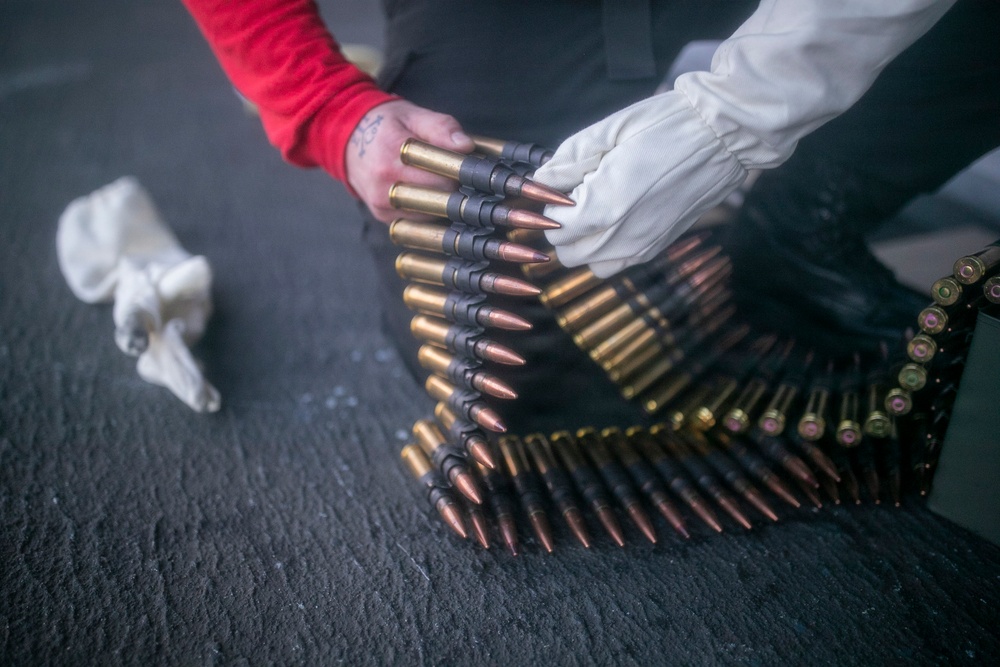 USS Tripoli Conducts .50-Caliber Gun Shoot