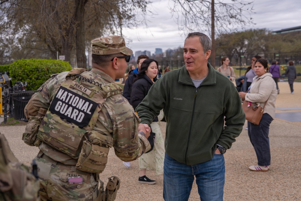Mississippi National Guard Soldiers patrol on Tulip Day in Washington, D.C.