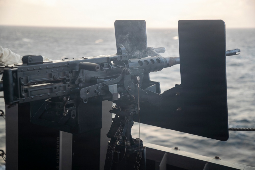 USS Tripoli Conducts .50-Caliber Gun Shoot
