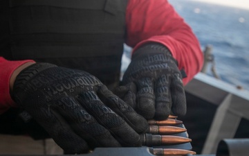 USS Tripoli Conducts .50-Caliber Gun Shoot