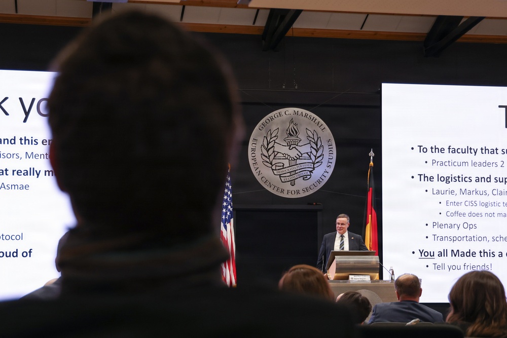 Course participants observe closing remarks during the Strategic Competition and Russia course