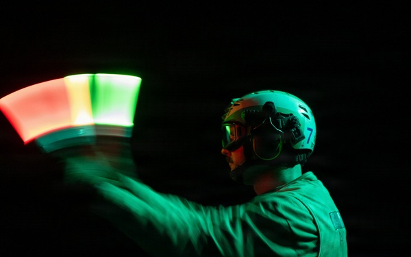 USS Bainbridge conducts flight quarters during Operation Epic Fury