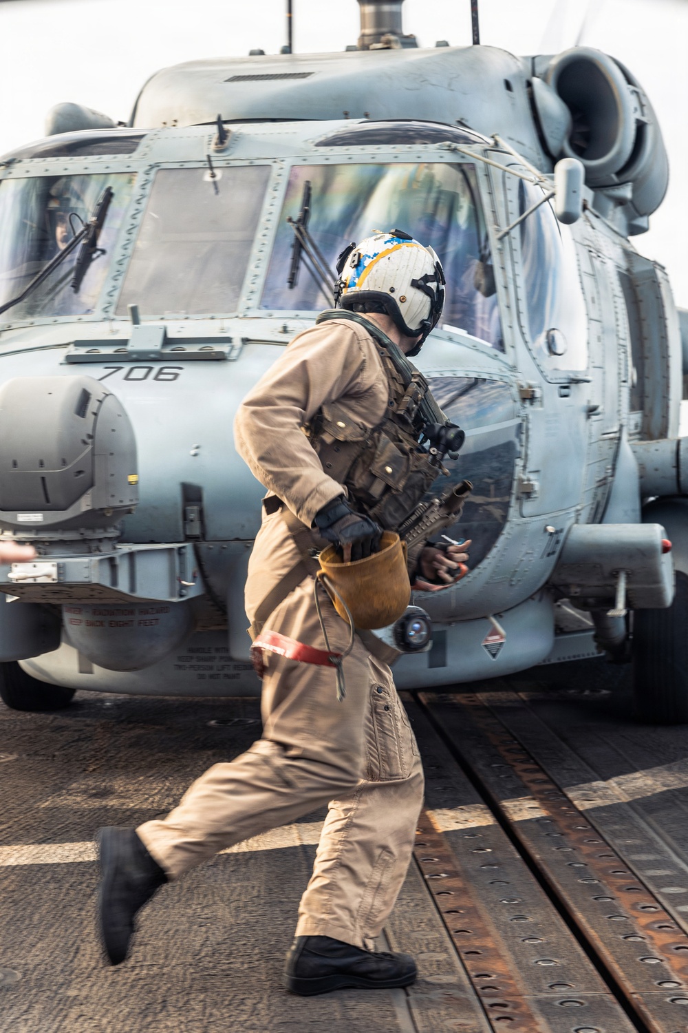 USS Bainbridge conducts flight quarters during Operation Epic Fury