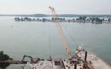 Corps of Engineers Delivering Critical Repairs to Great Sodus Bay Breakwater