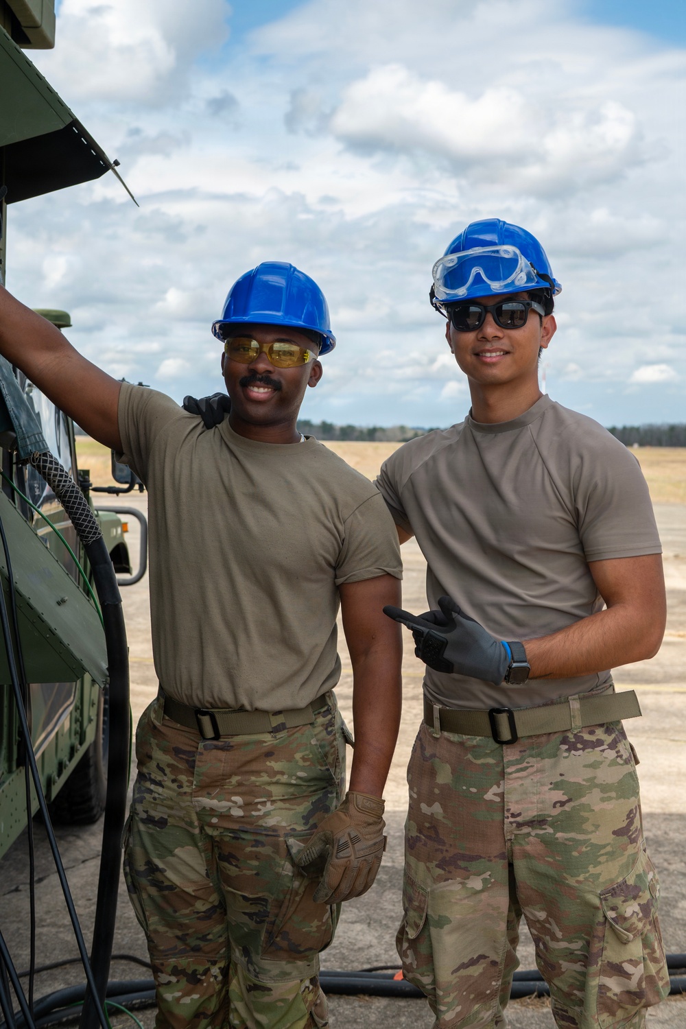 245th Combat Airfield Operations Squadron maintainers and controllers train in a mock deployment environment