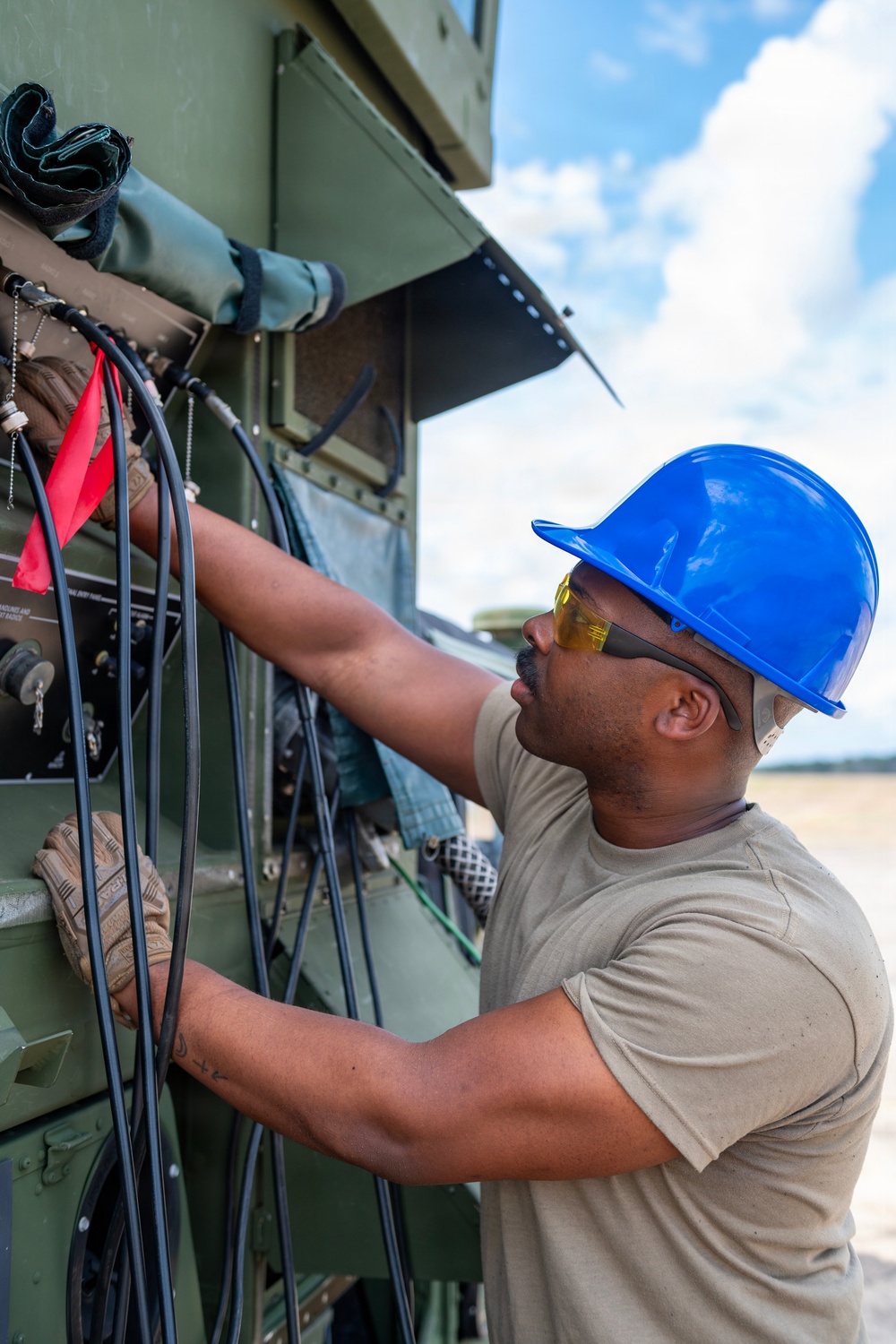 245th Combat Airfield Operations Squadron maintainers and controllers train in a mock deployment environment