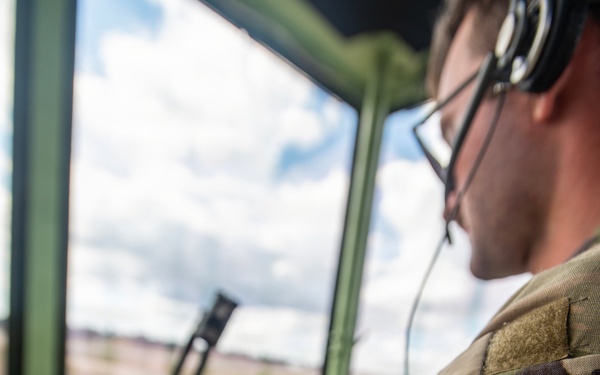 245th Combat Airfield Operations Squadron maintainers and controllers train in a mock deployment environment