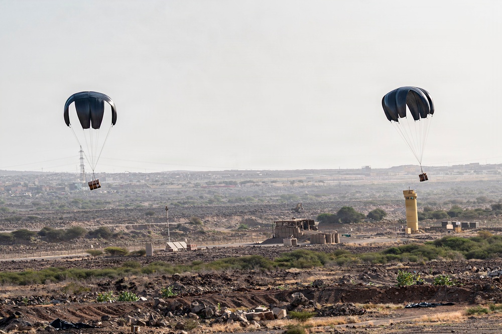 449th AEG, CJTF-HOA conduct first humanitarian airdrop from Chabelley Airfield