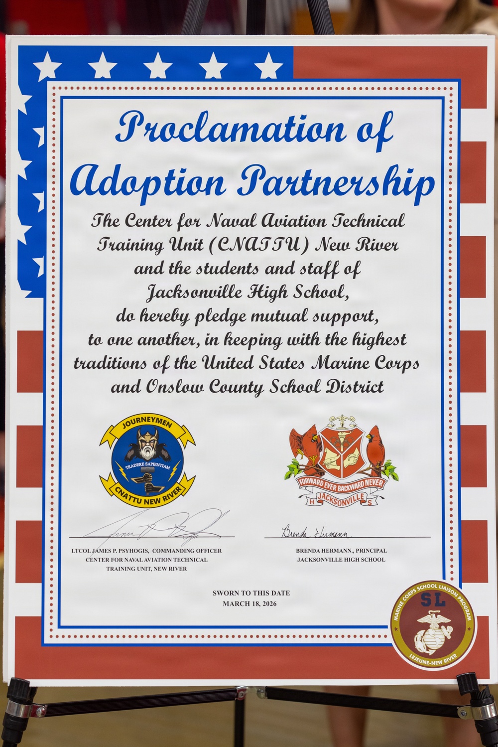 CNATTU New River Adopts Jacksonville High School