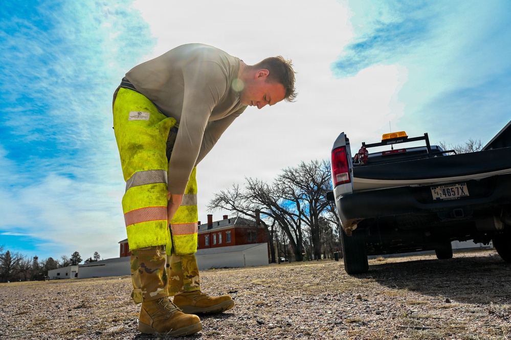 F.E. Warren Air Force Base Airmen Repair Base After High Wind Damage