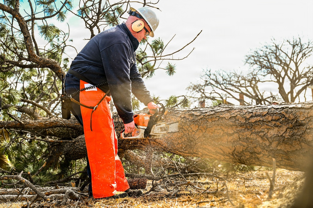 F.E. Warren Air Force Base Airmen Repair Base After High Wind Damage