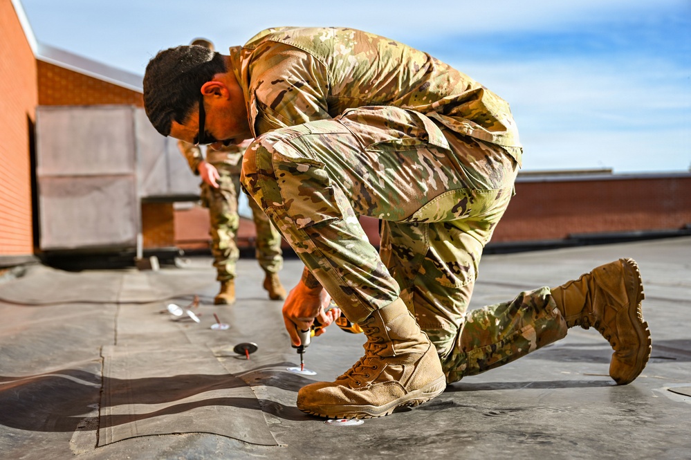 F.E. Warren Air Force Base Airmen Repair Base After High Wind Damage