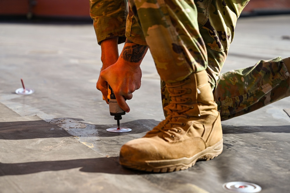 F.E. Warren Air Force Base Airmen Repair Base After High Wind Damage