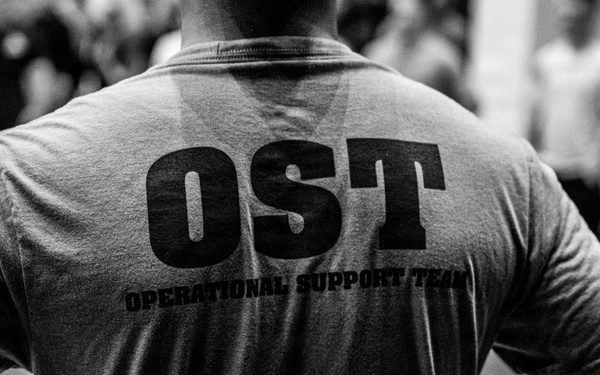 Team Hickam's 647th Security Forces Squadron and 15th Operations Support Team conduct group physical training