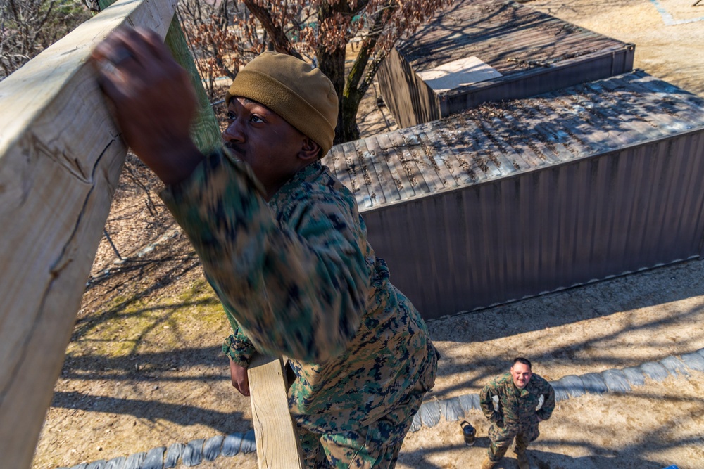 U.S. Marines with 3/12 Conduct Air Assault Confidence Course
