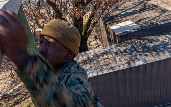 U.S. Marines with 3/12 Conduct Air Assault Confidence Course