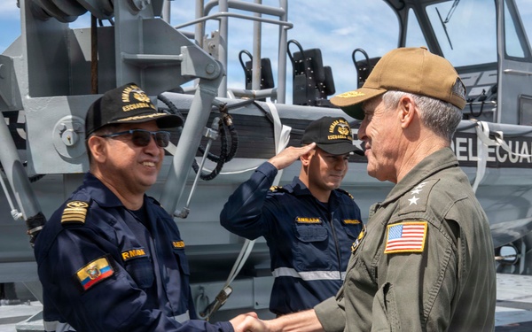 Adm. Steve Koehler, commander, U.S. Pacific, tours the Ecuadorian Navy offshore patrol vessel BAE Jambelí (MP 56)