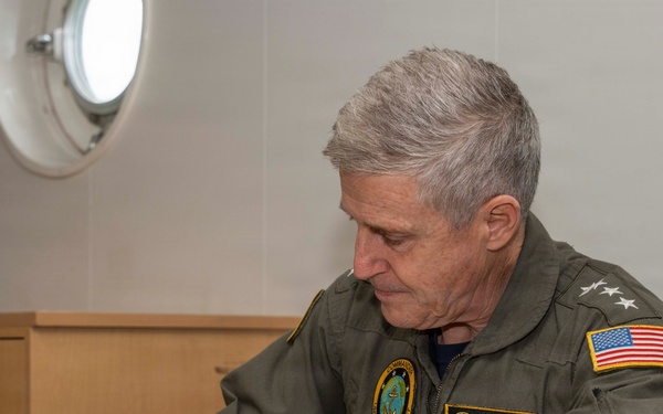 Adm. Steve Koehler, commander, U.S. Pacific, tours the Ecuadorian Navy offshore patrol vessel BAE Jambelí (MP 56)