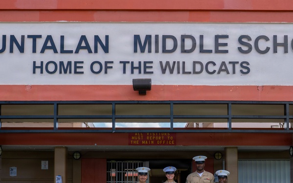Camp Blaz Marines Judge Untalan Middle School's Science Fair